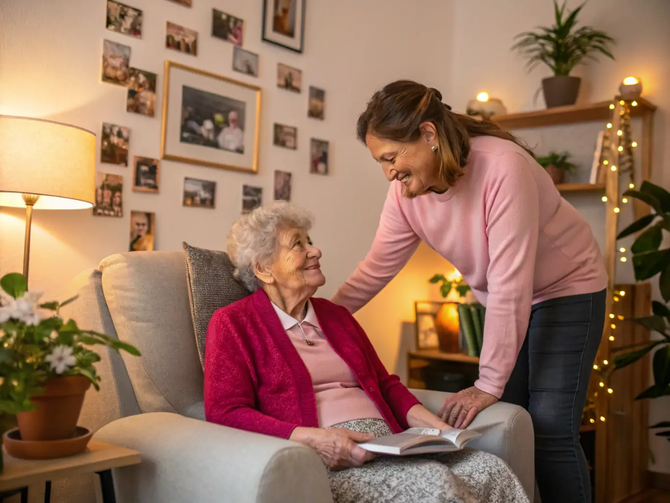 A caregiver cleaning a home, ensuring a tidy and welcoming space for the family, highlighting the reliable and respectful nature of Sanad's housework services.